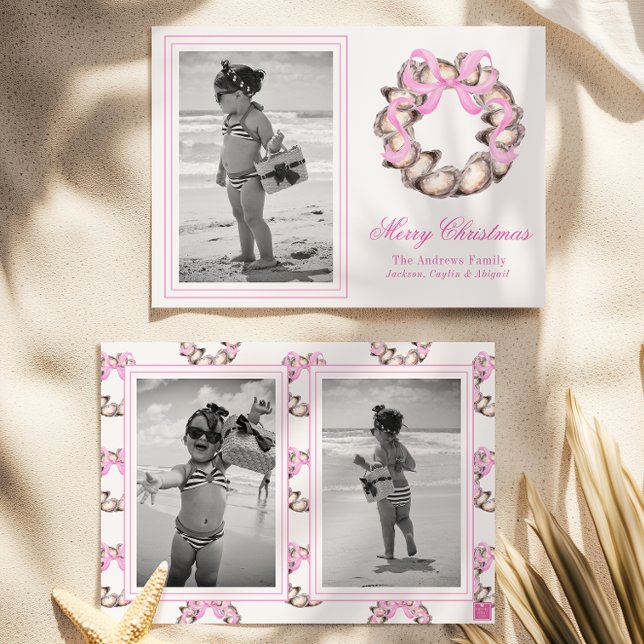 Tarjeta Festiva Festividad de la guirnalda de ostión costero de ad (Subido por el creador)