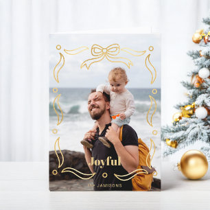 Tarjeta Festiva Festividad de la línea de oro con marco de cinta d