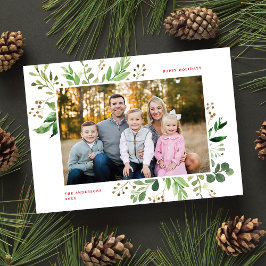 Tarjeta Festiva Festividad de la vegetación de invierno Elegante f