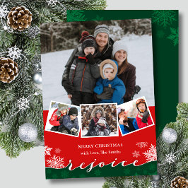 Tarjeta Festiva Festividad de los copos de nieve Navidades REJOICE