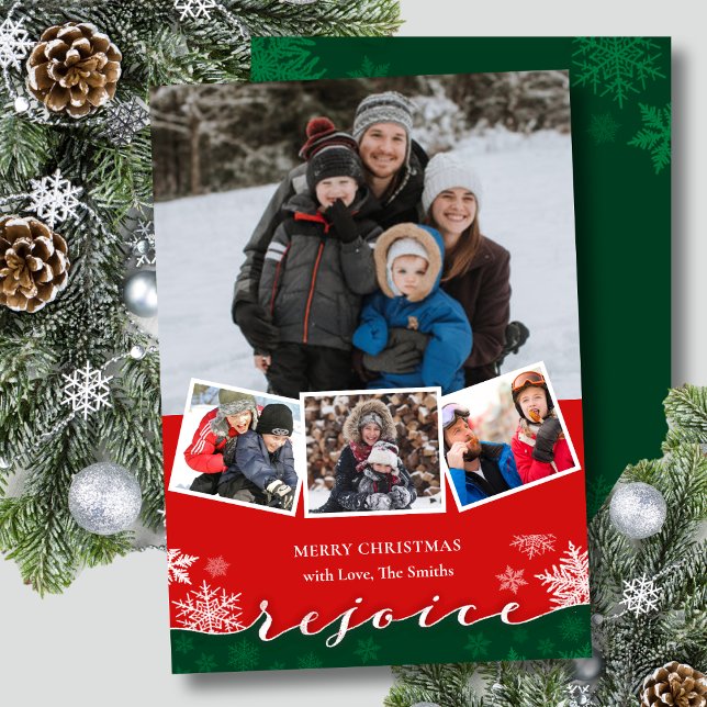 Tarjeta Festiva Festividad de los copos de nieve Navidades REJOICE (Subido por el creador)