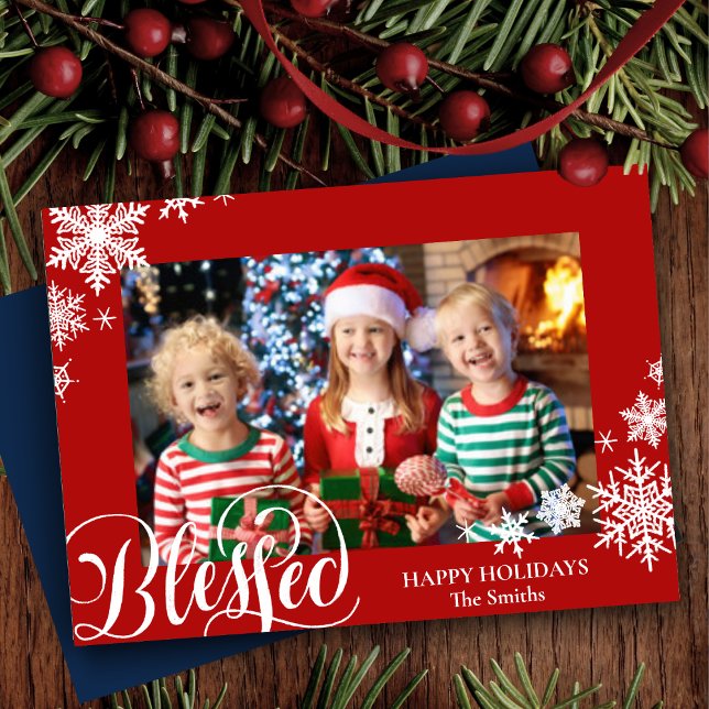 Tarjeta Festiva Festividad de los copos de nieve rojos escritura m (Subido por el creador)