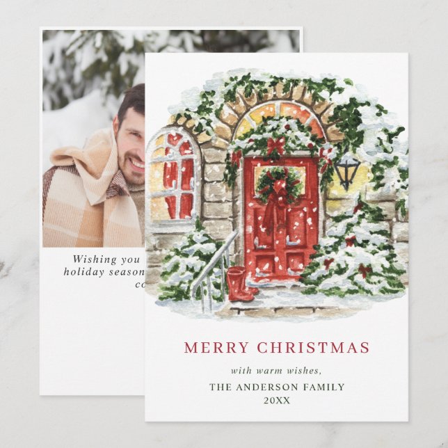 Tarjeta Festiva Festividad de los Navidades de la casa de campo co (Anverso / Reverso)