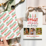 Tarjeta Festiva Festividad de los Navidades de Retro Casual<br><div class="desc">Festividad de los Navidades de la Retro Casual Foto Tarjeta de vacaciones</div>