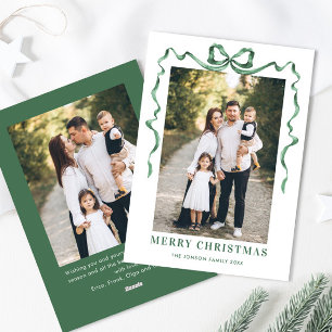 Tarjeta Festiva Festividad de los Navidades verdes ceden la cinta
