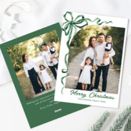 Tarjeta Festiva Festividad de los Navidades verdes ceden la cinta