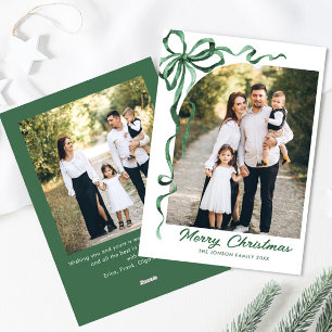 Tarjeta Festiva Festividad de los Navidades verdes ceden la cinta
