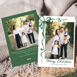 Tarjeta Festiva Festividad de los Navidades verdes ceden la cinta