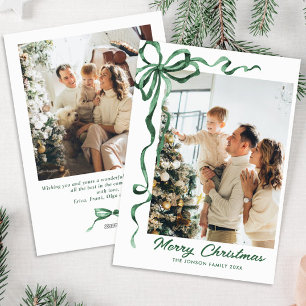 Tarjeta Festiva Festividad de los Navidades verdes ceden la cinta
