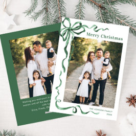 Tarjeta Festiva Festividad de los Navidades verdes ceden la cinta