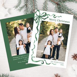 Tarjeta Festiva Festividad de los Navidades verdes ceden la cinta