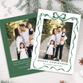 Tarjeta Festiva Festividad de los Navidades verdes ceden la cinta