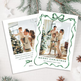 Tarjeta Festiva Festividad de los Navidades verdes ceden la cinta