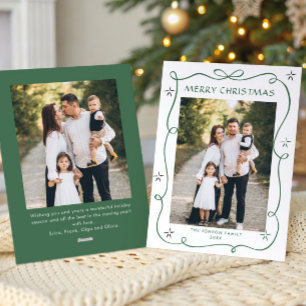 Tarjeta Festiva Festividad de los Navidades verdes ceden la cinta