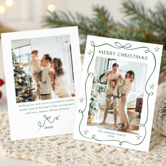 Tarjeta Festiva Festividad de los Navidades verdes ceden la cinta  (Subido por el creador)