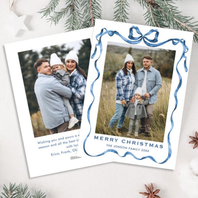 Tarjeta Festiva Festividad de Navidades azules de la cinta de opci (Subido por el creador)