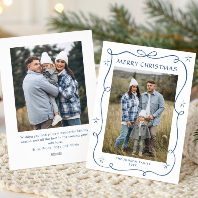 Tarjeta Festiva Festividad de Navidades azules de la cinta de opci (Subido por el creador)