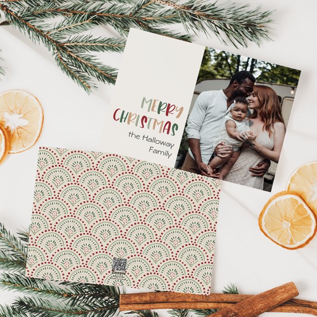 Tarjeta Festiva Festividad de Navidades coloridos casuales foto ún (Subido por el creador)