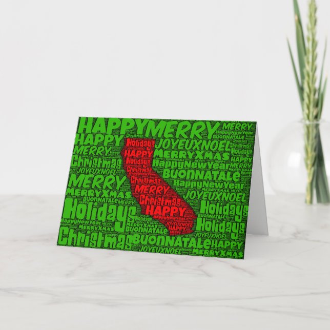 Tarjeta Festiva Festividad de Navidades de arte en el mapa de Cali (Anverso)