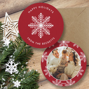 Tarjeta Festiva Festividad de Navidades de copo de nieve Foto