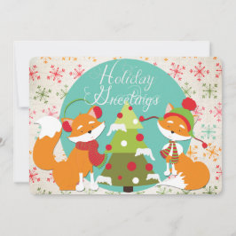 Tarjeta Festiva Festividad de Navidades de Fox Roja