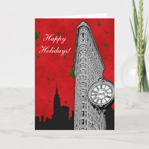 Tarjeta Festiva Festividad de Navidades de NYC Etched Flatiron 2