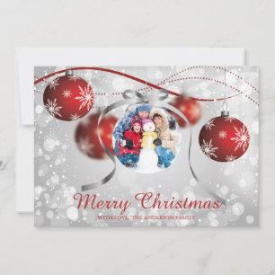 Tarjeta Festiva Festividad de Navidades de Ornamentos Rojos Tarjet
