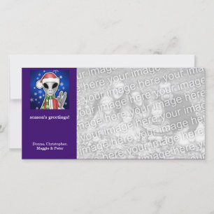 Tarjeta Festiva Festividad de Navidades de Santa Alien