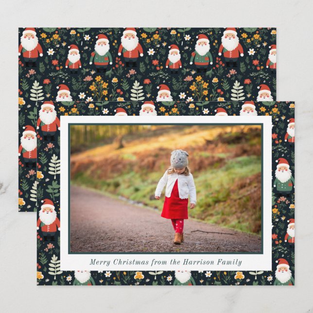 Tarjeta Festiva Festividad de Navidades del patrón Santa (Anverso / Reverso)