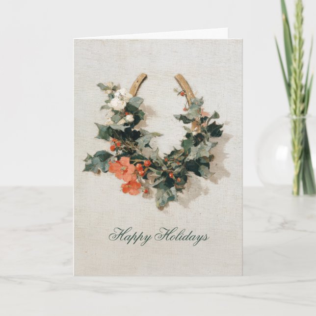 Tarjeta Festiva Festividad de Navidades ecuestres de fotografía (Anverso)