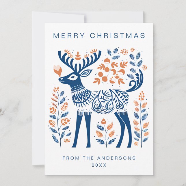 Tarjeta Festiva Festividad de Navidades escandinavos (Anverso)