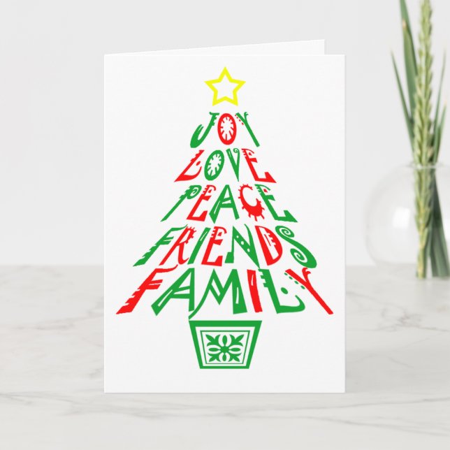 Tarjeta Festiva Festividad de Navidades familiares de amigos de Jo (Anverso)