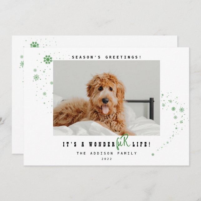 Tarjeta Festiva Festividad de Navidades fotográficos de WonderFUR  (Anverso / Reverso)