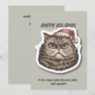 Tarjeta Festiva Festividad de Navidades sarcásticos de gatos gruño
