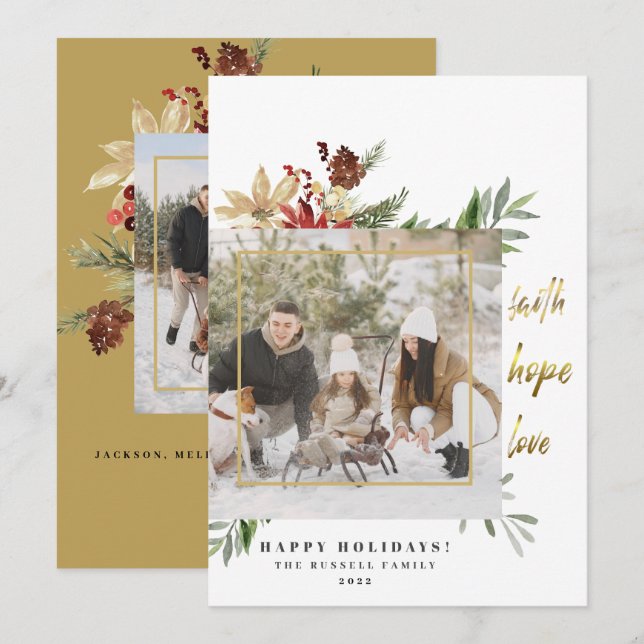 Tarjeta Festiva Festividad de Oro Festividad Esperanza Amar A Dos  (Anverso / Reverso)