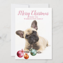 Tarjeta Festiva Festividad de perro personalizada | Bulldog francé