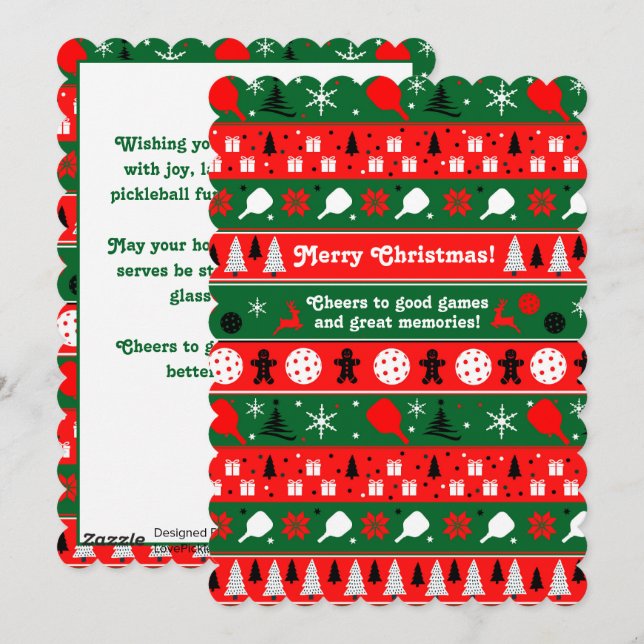 Tarjeta Festiva Festividad de Pickleball (Anverso / Reverso)
