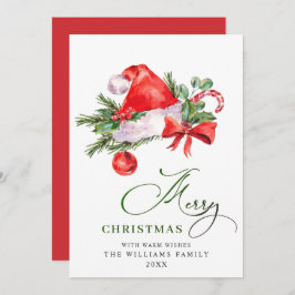 Tarjeta Festiva Festividad de Santa Claus Navidades Gorras saludan