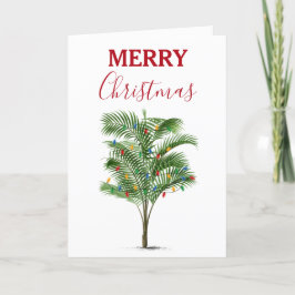Tarjeta Festiva Festividad del árbol de la palmera tropical