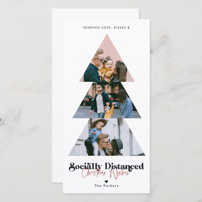 Tarjeta Festiva Festividad del Collage de fotos navideño moderno (Anverso / Reverso)