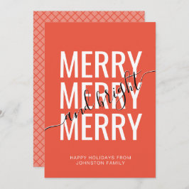 Tarjeta Festiva Festividad del naranja de Navidades merry y brilla