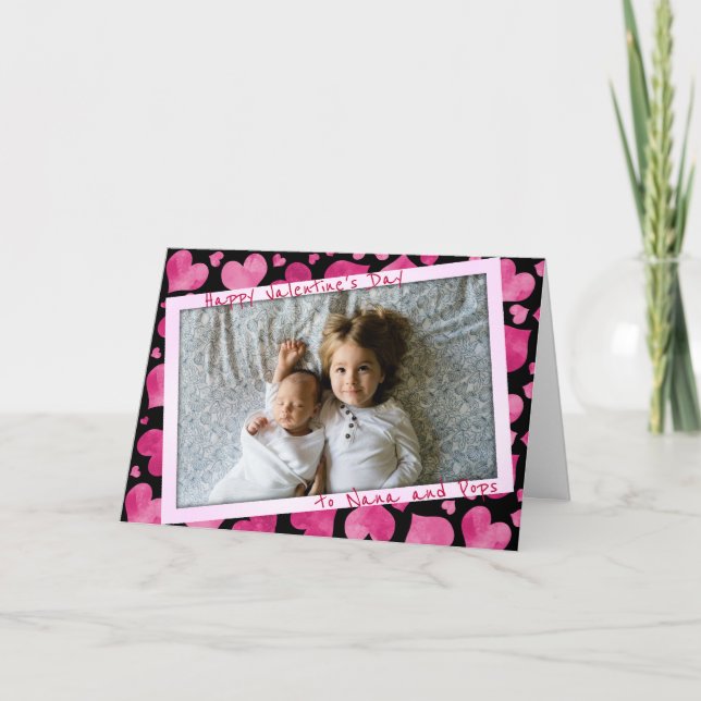 Tarjeta Festiva Festividad Día de San Valentín de abuelos de fotog (Anverso)