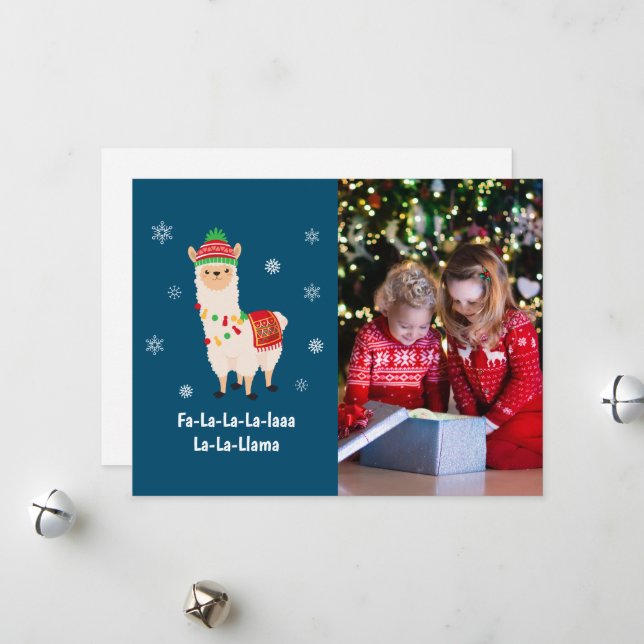 Tarjeta Festiva Festividad divertida foto de Llama Pun (Anverso/Reverso In Situ)