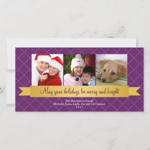 Tarjeta Festiva Festividad dorada satin ribbon saludo de celosía p