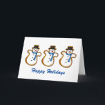 Tarjeta Festiva Festividad en Hanukkah Navidades de Cocina de Snow<br><div class="desc">Las tarjetas presentan un ilustracion de marcador original de una galleta con forma de muñeco de nieve. ¡Excelente para enviar saludos de vacaciones! Este ilustracion Chanukah también está disponible en otros productos. ¿No ves lo que estás buscando? ¿Necesita ayuda con la personalización? Contacte con Rebecca para que tenga algo diseñado...</div>