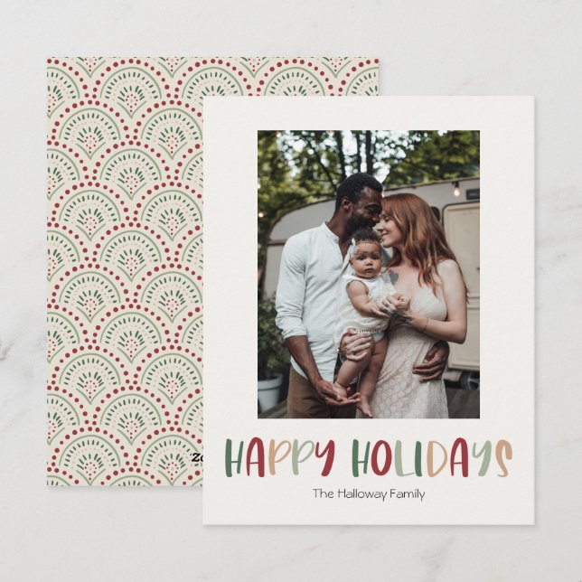 Tarjeta Festiva Festividad Felices Fiestas Verticales Una Foto (Anverso / Reverso)