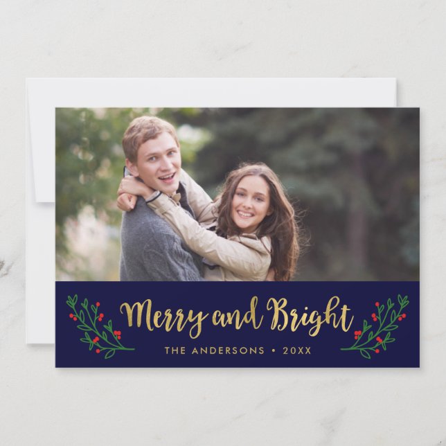 Tarjeta Festiva Festividad feriada de mora y luminosa foto (Anverso)