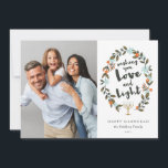 Tarjeta Festiva Festividad Floral Hanukkah Photo Card<br><div class="desc">Elegante diseño floral Hanukkah realizado por Origami Prints.</div>