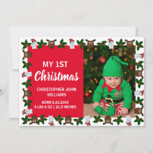 Tarjeta Festiva Festividad fotográfica de mi primer Recién nacido 