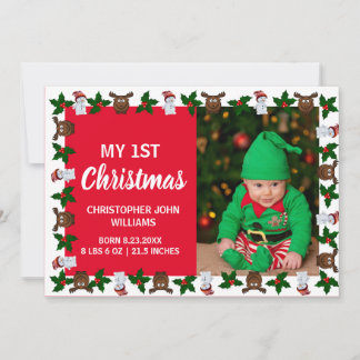 Tarjeta Festiva Festividad fotográfica de mi primer Recién nacido